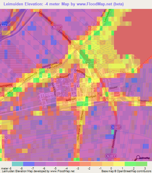 Leimuiden,Netherlands Elevation Map