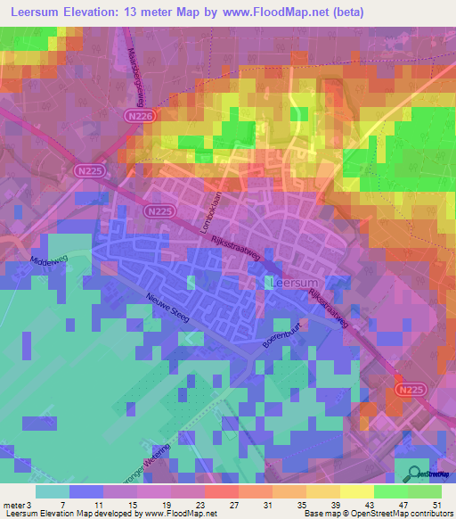 Leersum,Netherlands Elevation Map