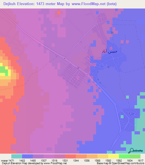 Dejkuh,Iran Elevation Map