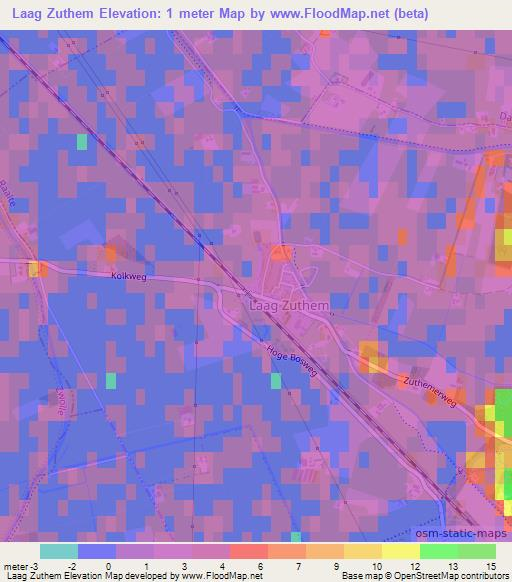 Laag Zuthem,Netherlands Elevation Map