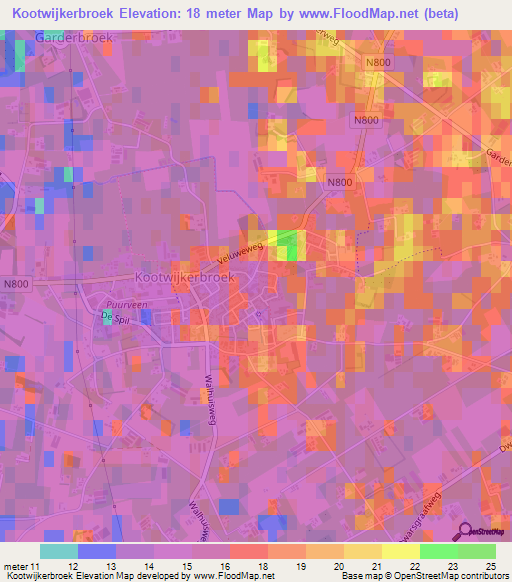 Kootwijkerbroek,Netherlands Elevation Map