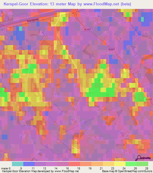 Kerspel-Goor,Netherlands Elevation Map