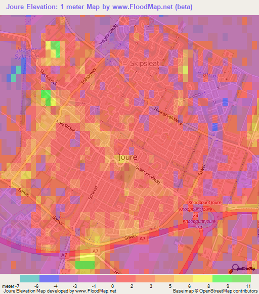 Joure,Netherlands Elevation Map