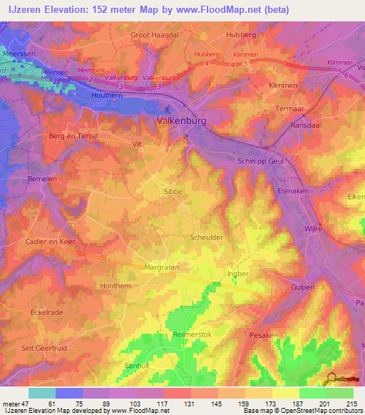 IJzeren,Netherlands Elevation Map