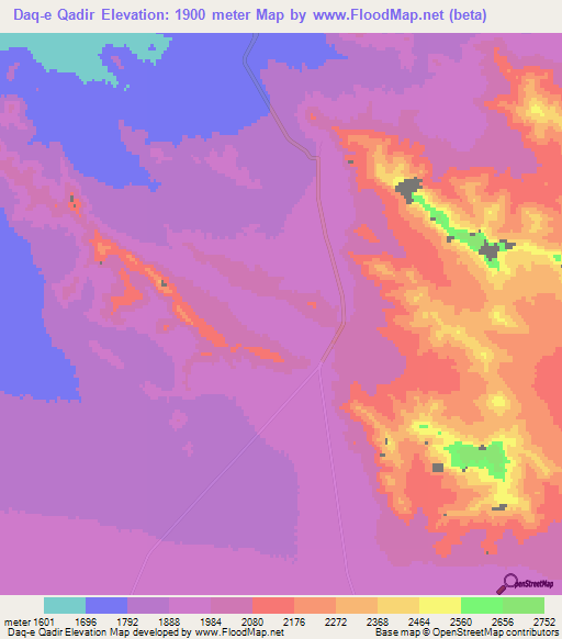 Daq-e Qadir,Iran Elevation Map