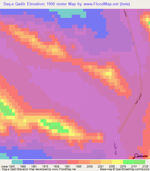 Daq-e Qadir,Iran Elevation Map