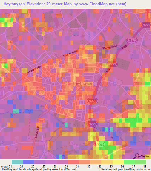 Heythuysen,Netherlands Elevation Map