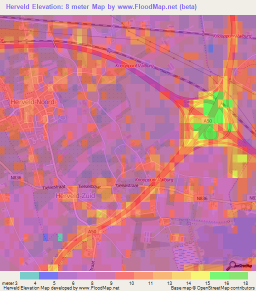 Herveld,Netherlands Elevation Map