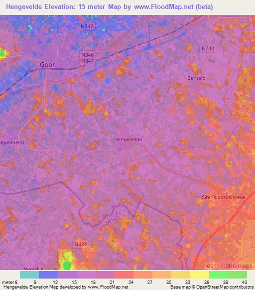 Hengevelde,Netherlands Elevation Map