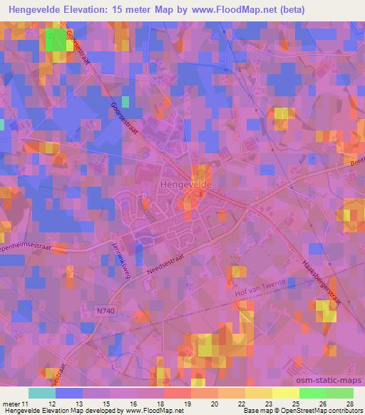 Hengevelde,Netherlands Elevation Map