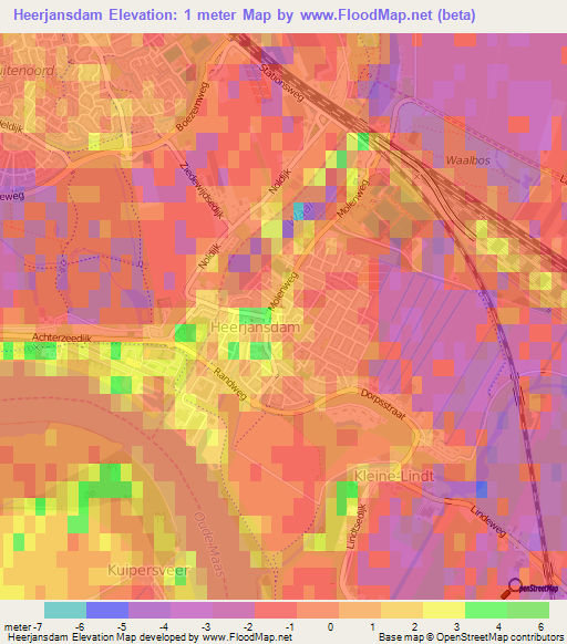 Heerjansdam,Netherlands Elevation Map