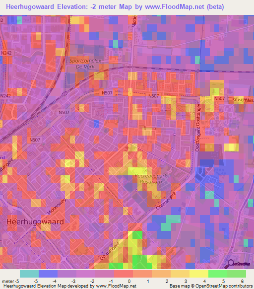 Heerhugowaard,Netherlands Elevation Map