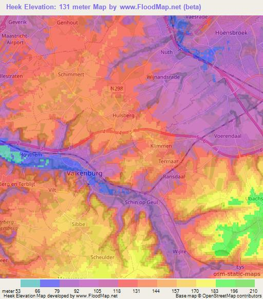 Heek,Netherlands Elevation Map