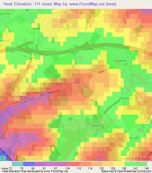 Heek,Netherlands Elevation Map