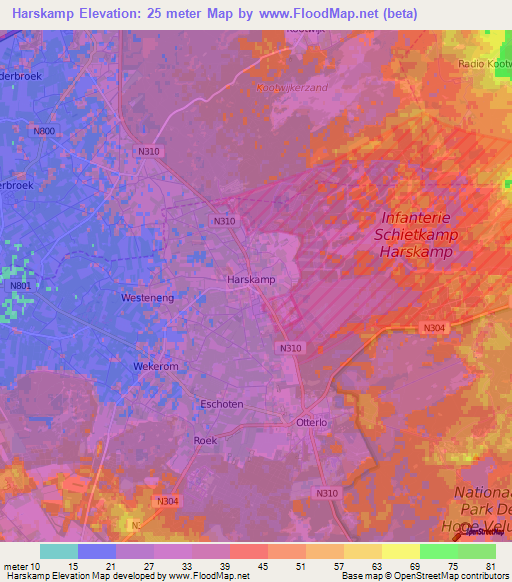 Harskamp,Netherlands Elevation Map