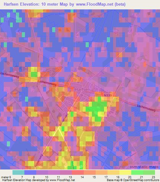 Harfsen,Netherlands Elevation Map