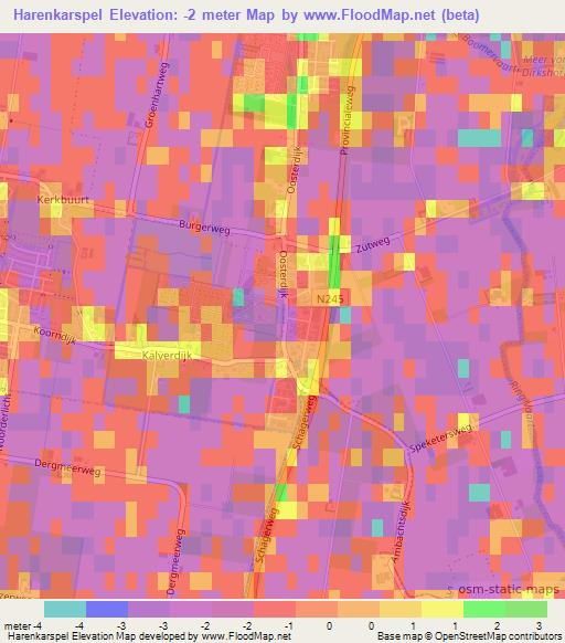 Harenkarspel,Netherlands Elevation Map