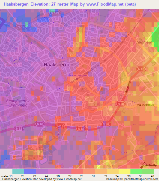 Haaksbergen,Netherlands Elevation Map