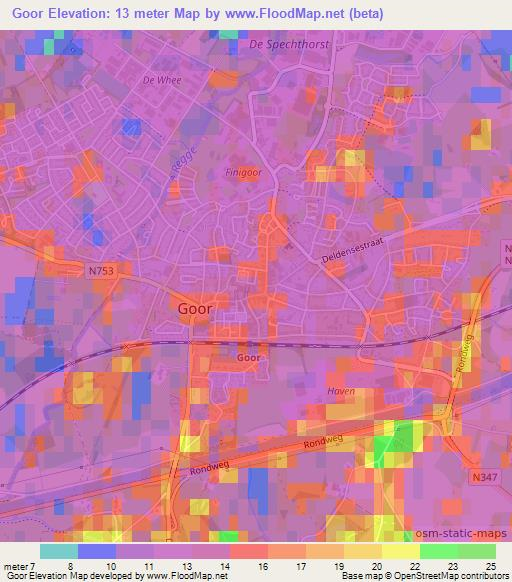 Goor,Netherlands Elevation Map