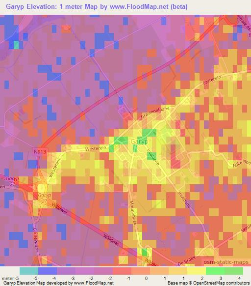 Garyp,Netherlands Elevation Map