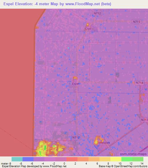 Espel,Netherlands Elevation Map