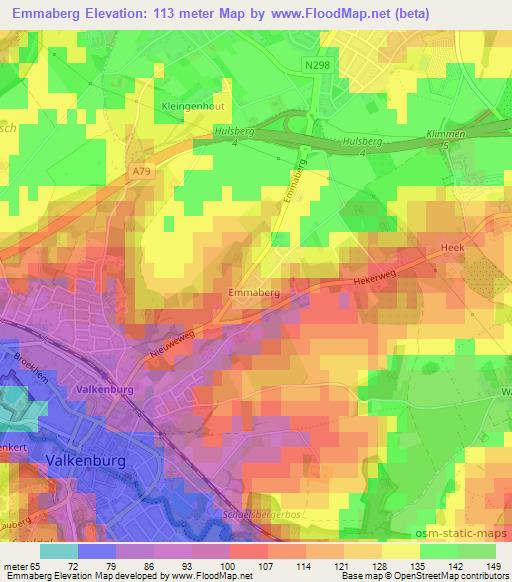 Emmaberg,Netherlands Elevation Map