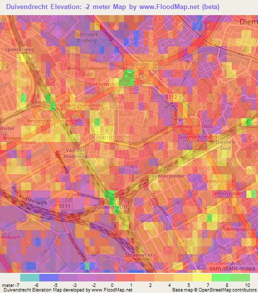 Duivendrecht,Netherlands Elevation Map