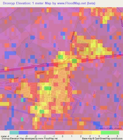 Dronryp,Netherlands Elevation Map