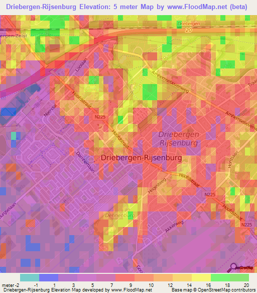 Driebergen-Rijsenburg,Netherlands Elevation Map