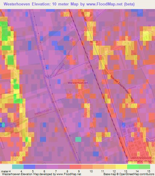 Westerhoeven,Netherlands Elevation Map