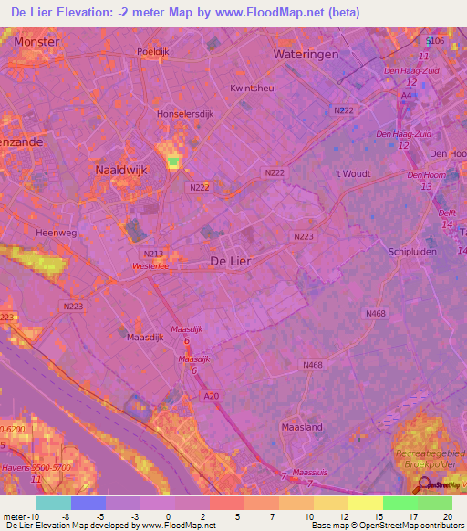 De Lier,Netherlands Elevation Map