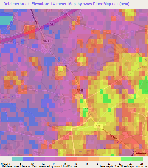 Deldenerbroek,Netherlands Elevation Map