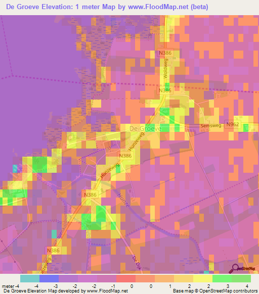 De Groeve,Netherlands Elevation Map