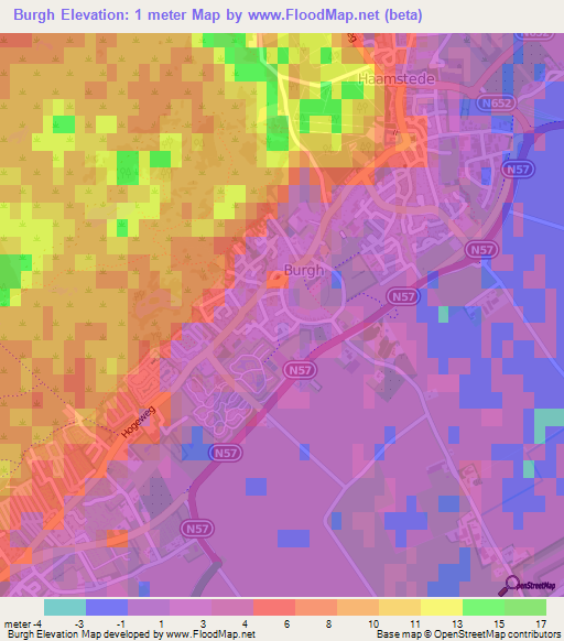 Burgh,Netherlands Elevation Map