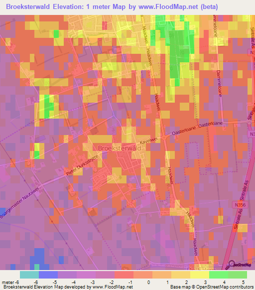 Broeksterwald,Netherlands Elevation Map