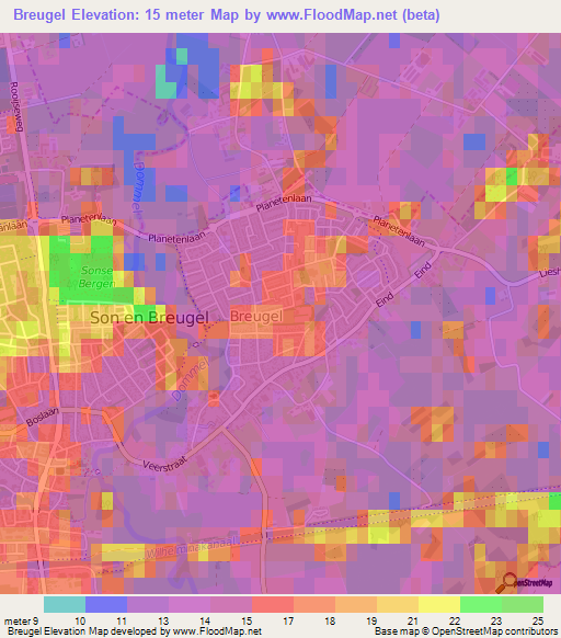 Breugel,Netherlands Elevation Map