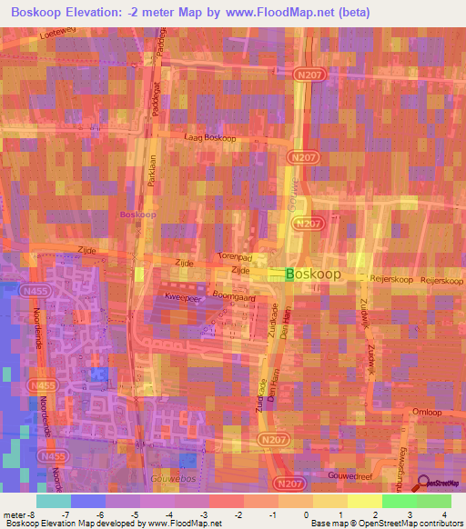 Boskoop,Netherlands Elevation Map