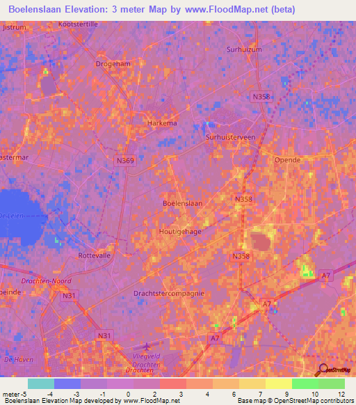 Boelenslaan,Netherlands Elevation Map