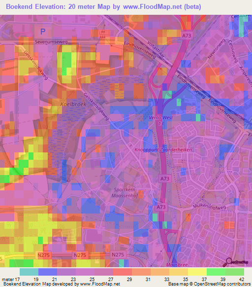Boekend,Netherlands Elevation Map