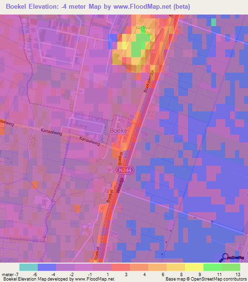 Boekel,Netherlands Elevation Map