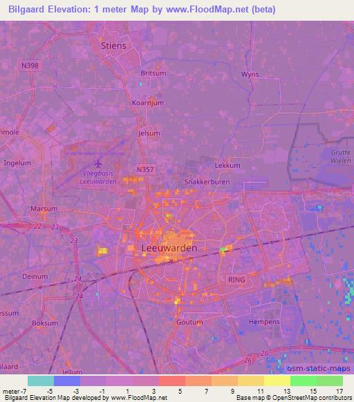 Bilgaard,Netherlands Elevation Map