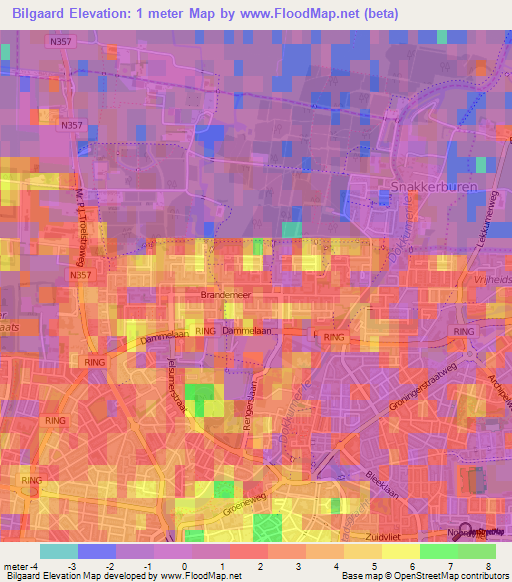 Bilgaard,Netherlands Elevation Map