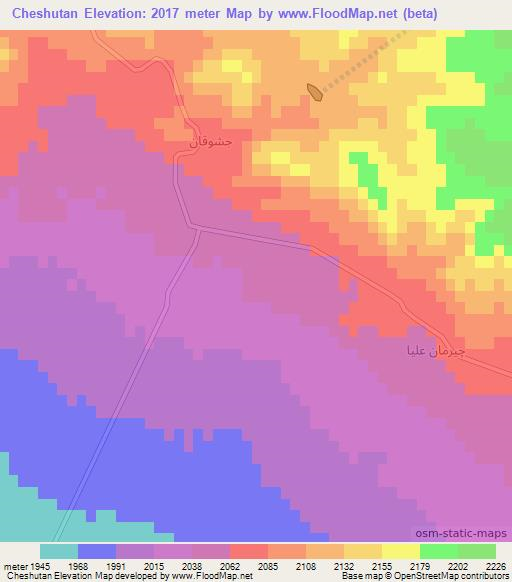 Cheshutan,Iran Elevation Map