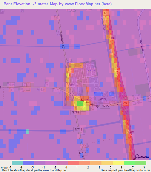 Bant,Netherlands Elevation Map