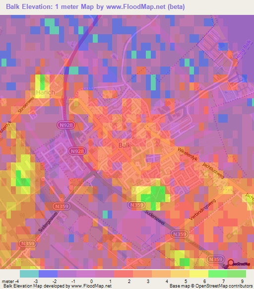 Balk,Netherlands Elevation Map