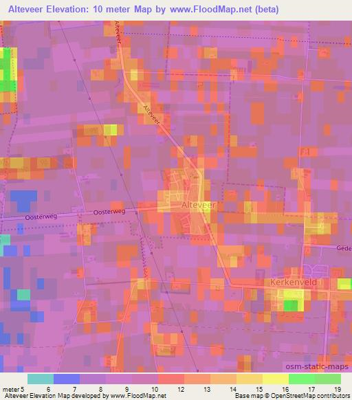 Alteveer,Netherlands Elevation Map