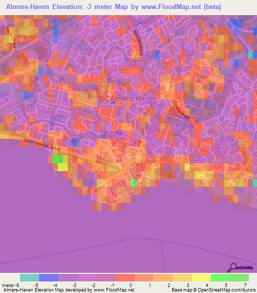 Almere-Haven,Netherlands Elevation Map