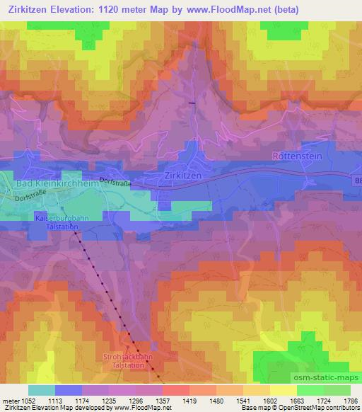 Zirkitzen,Austria Elevation Map