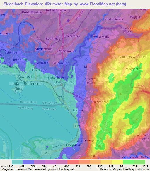 Ziegelbach,Austria Elevation Map