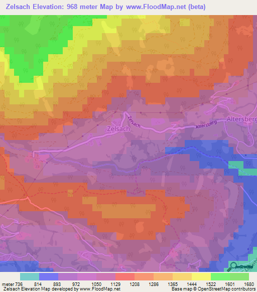 Zelsach,Austria Elevation Map